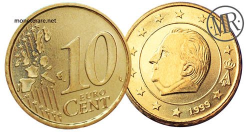 10 Eurocent Euro Belgien Erste Serie 1999 2006