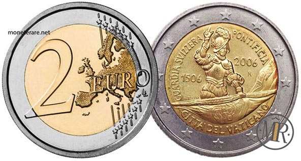 2 Euro Commemorativi Vaticano  2006 500 Anniversario della Guardia Svizzera