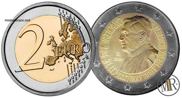 2 Euro Commemorativi Vaticano  2007 Papa Benedetto XVI