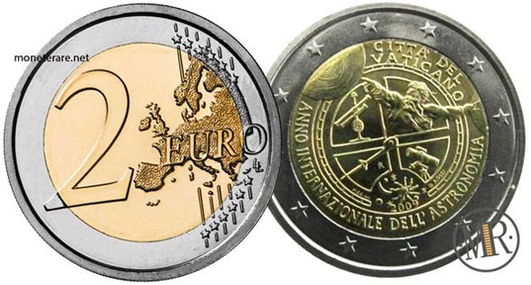 2 Euro Commemorativi Vaticano  2009 Anno internazionale dell'astronomia