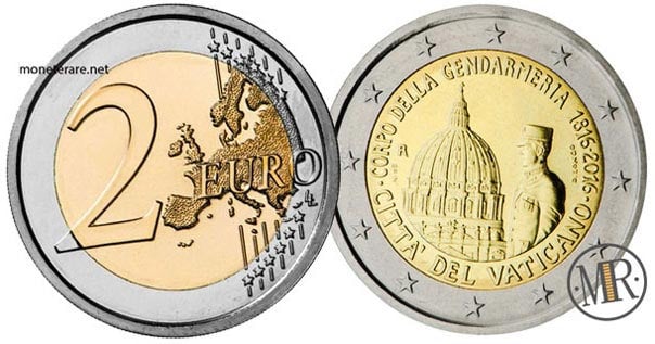 2 Euro Commemorativi Vaticano 2016 Gendarmeria Vaticana