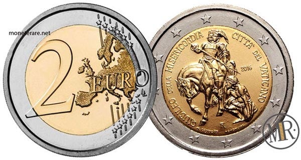 2 Euro Commemorativi Vaticano 2016 Giubileo straordinario della Misericordia