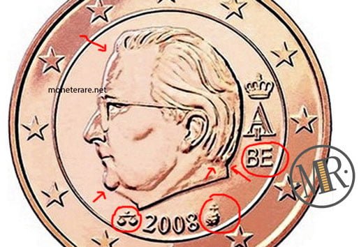 1 Eurocent Belgien 2008 Zweite Serie Restyling