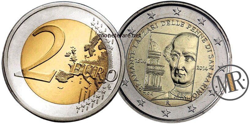 2 Euro Commemorativi San Marino 2014 Bramante
