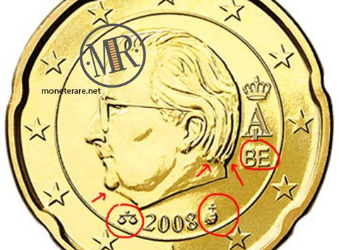 20 Eurocent Belgien 2008 Restyling