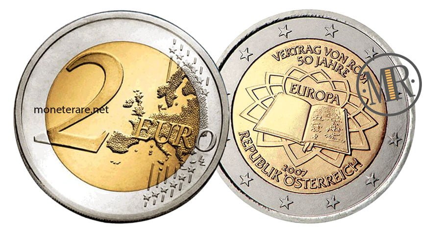 2 Euro Gedenkmünze Österreich 2007 Römische Verträge