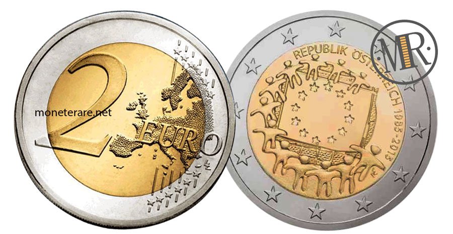 2 Euro Gedenkmünze Österreich 2015 Europaflagge