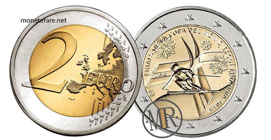 2 Euro Gedenkmünzen Andorra 2019 Alpiner Ski-Weltcup