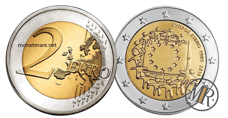 2 Euro Gedenkmünzen Zypern 2015 Europäische Flagge