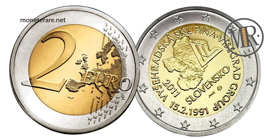2 Euro Gedenkmünzen Slowakei 2011 Visegrad-Gruppe