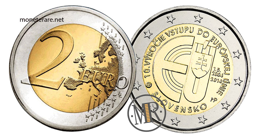 2 Euro Gedenkmünzen Slowakei 2014 EU-Mitgliedschaft