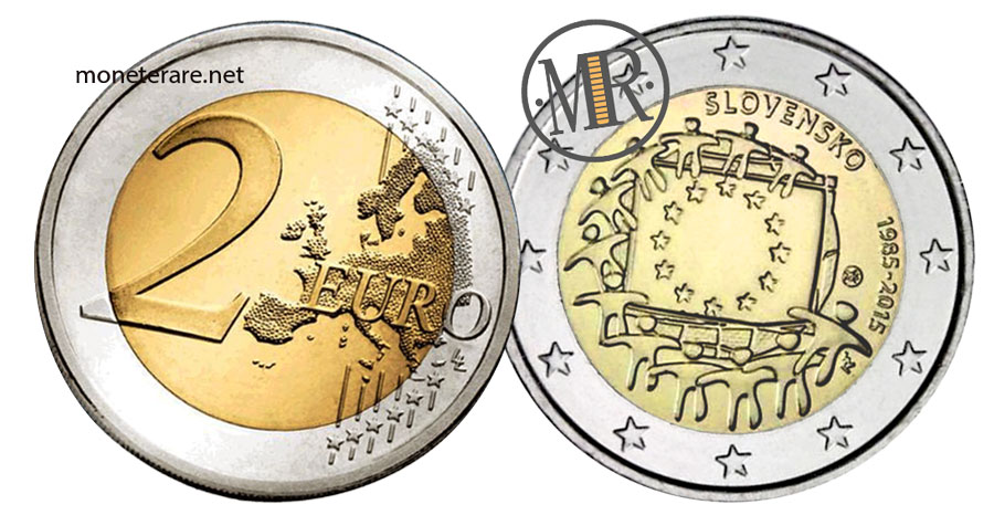 2 Euro Gedenkmünzen Slowakei 2015 Europäische Flagge