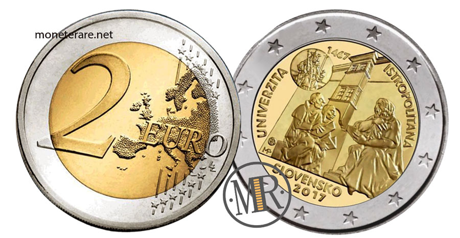 2 Euro Slowakei 2017 Gedenkmünze Università Istropolitana