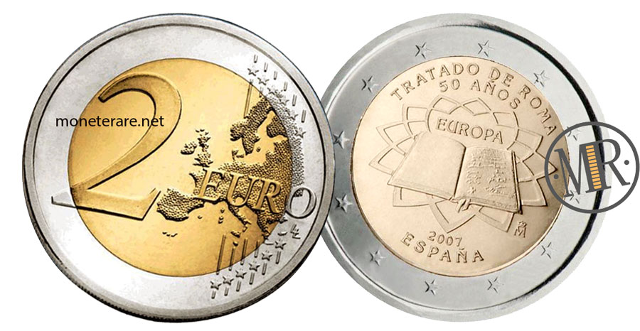 2 Euro Gedenkmünzen Spanien 2007 Römische Verträge
