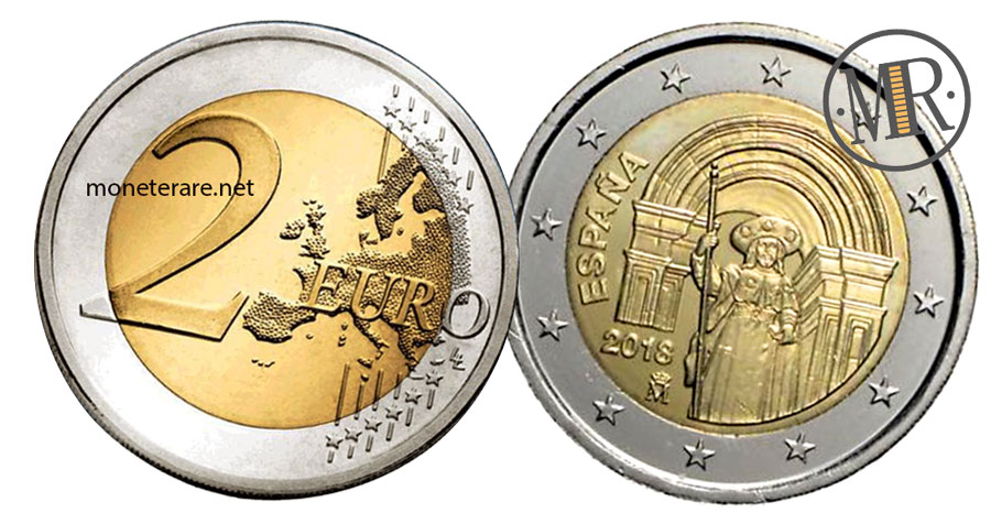 2 Euro Spanien 2018 Gedenkmünzen Welterbe Santiago de Compostela