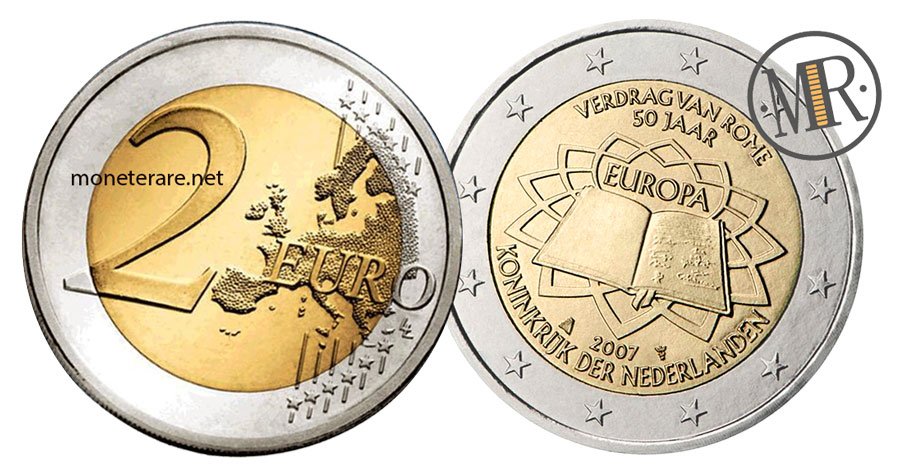 2 Euro Gedenkmünzen Niederlande 2007 Römische Verträge