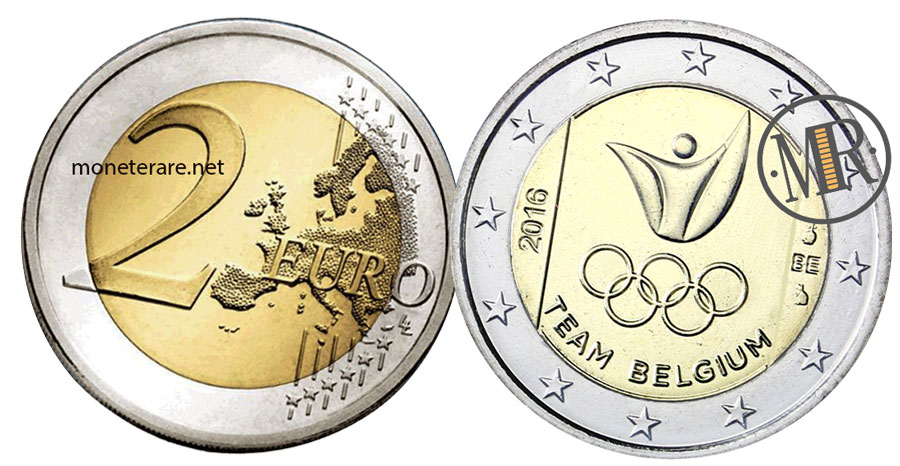 2 Euro Gedenkmünzen Belgien 2016 Olympische Spiele