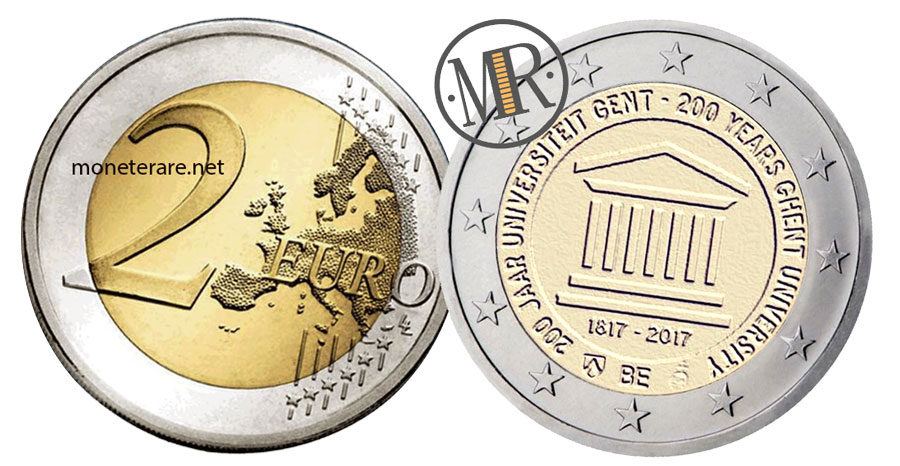 2 Euro Commemorativi Belgio 2017 Università di Gent