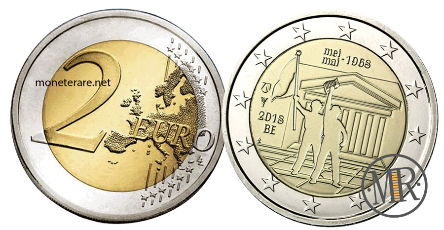 2 Euro Belgien 2018 Gedenkmünze Studentenaufstand 1968
