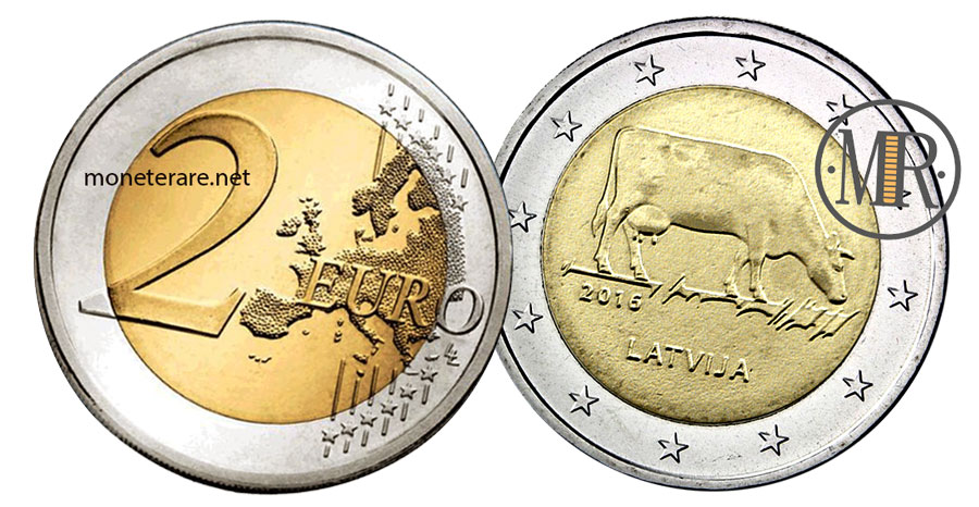 2 Euro Gedenkmünze Lettland 2016 - Lettische Kuh