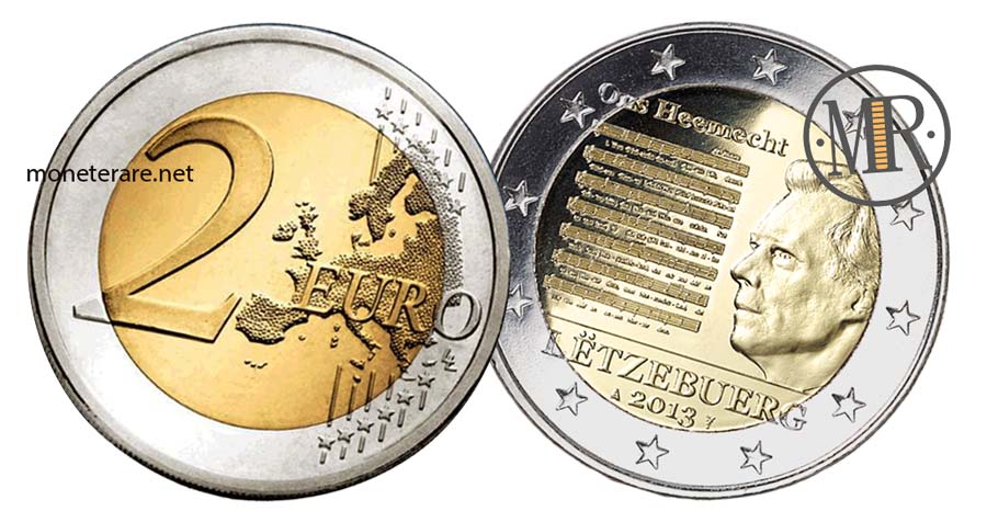 2 Euro Gedenkmünze Luxemburg 2014 Nationalhymne (Luxembourg - Letzebuerg)