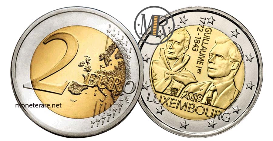 2 Euro Luxemburg 2018 Gedenkmünze 175. Jahrestag Tod von Großherzog Guillaume I