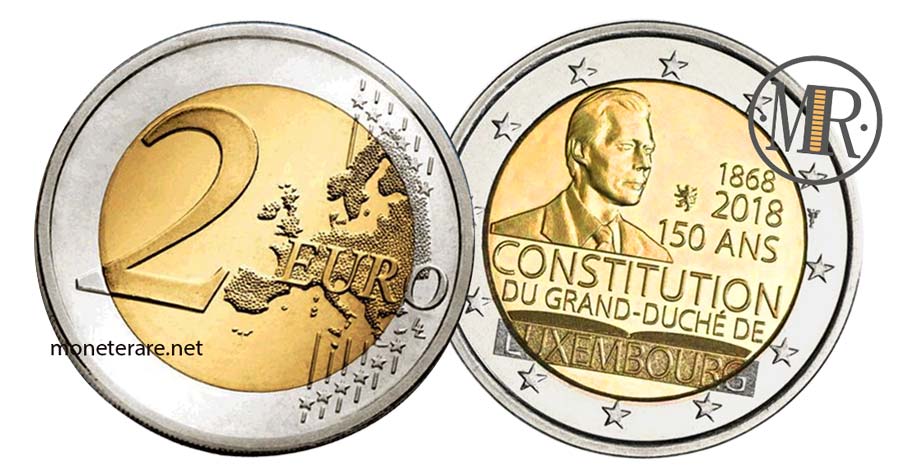 2 Euro Luxemburg 2018 Gedenkmünze 150 Jahre Verfassung (Luxemburg - Letzebuerg)