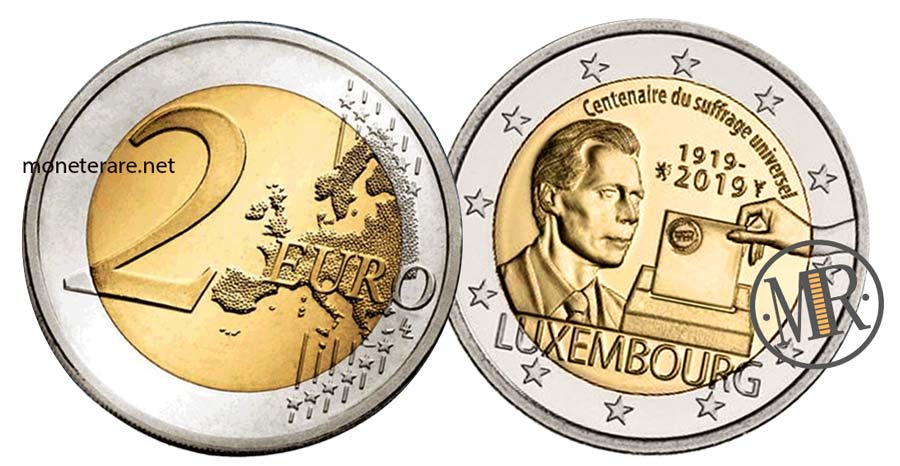 2 Euro Gedenkmünzen Luxemburg 2019 Allgemeines Wahlrecht 100