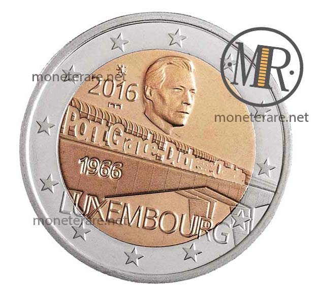 2 Euro Gedenkmünze Luxemburg 2016 Charlotte Brücke Zweite Version Spiegel-Finish