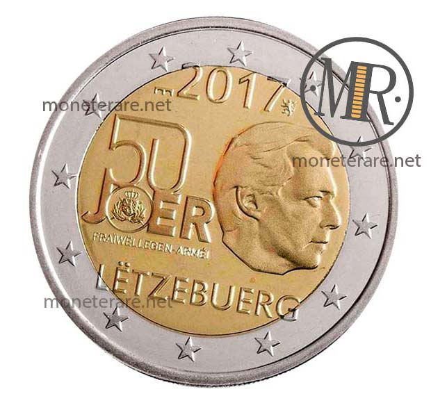 2 Euro Luxemburg 2017 Gedenkmünze Freiwilliger Militärdienst Zweite Serie Spiegel-Finish