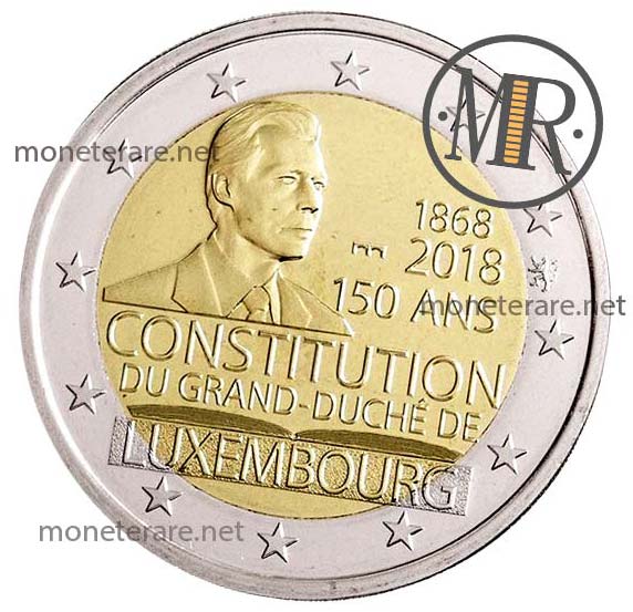 2 Euro Gedenkmünze Luxemburg 2018 Verfassung Dritte Version Spiegel-Finish