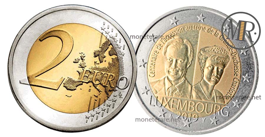 2 Euro Luxemburg 2019 Wert, Gedenkmünze der Großherzogin Charlotte (Luxemburg - Letzebuerg)
