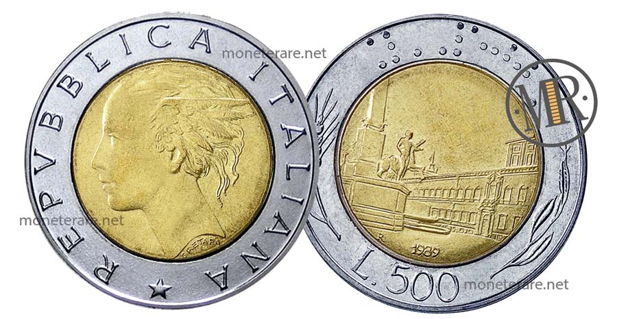 500 Lire Bimetalliche Italia Quirinale