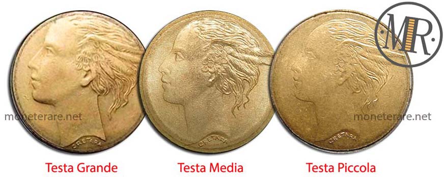 500 Lire Bimetalliche Italia -Testa Grande Media Piccola
