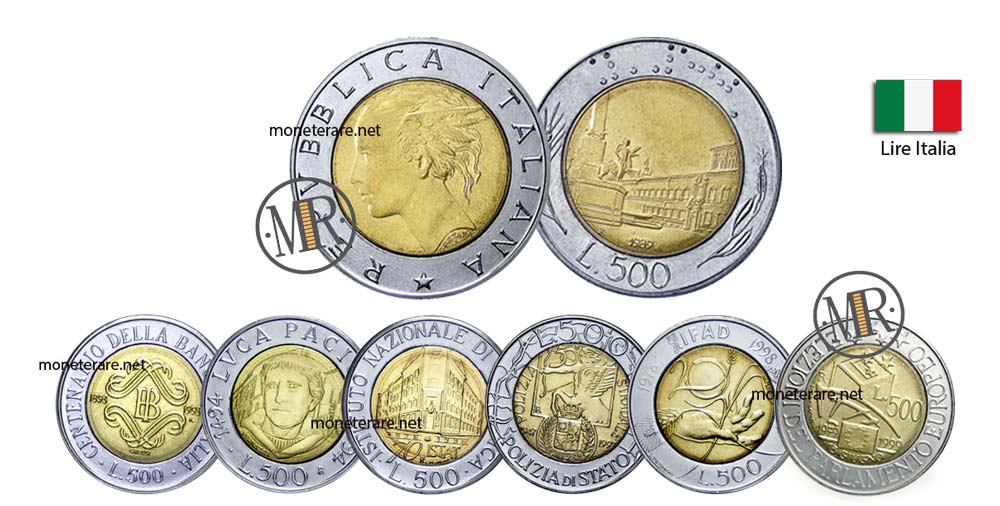 500 Lire Bimetalliche Italiane