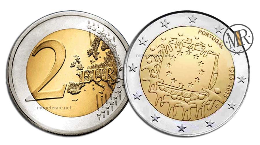 2 Euro Commemorativi Portugal 2015 Europäische Flagge