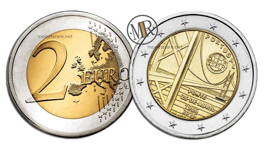 2 Euro Gedenkmünzen Portugal 2016 25. April Brücke