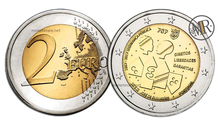 2 Euro Gedenkmünze Portugal 2017 Portugiesische Polizeikraft