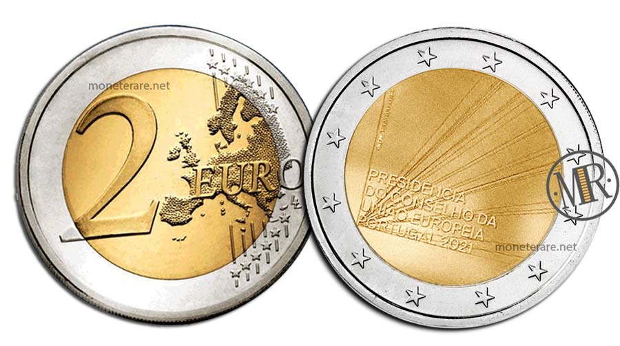 2 Euro Gedenkmünze Portugal 2021 Präsidentschaft des Rates