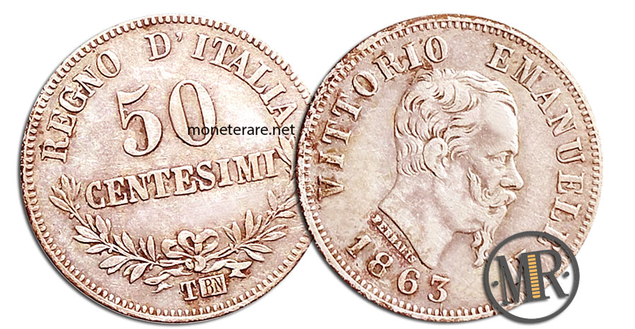50 Centesimi di Lire Vittorio Emanuele II Valore