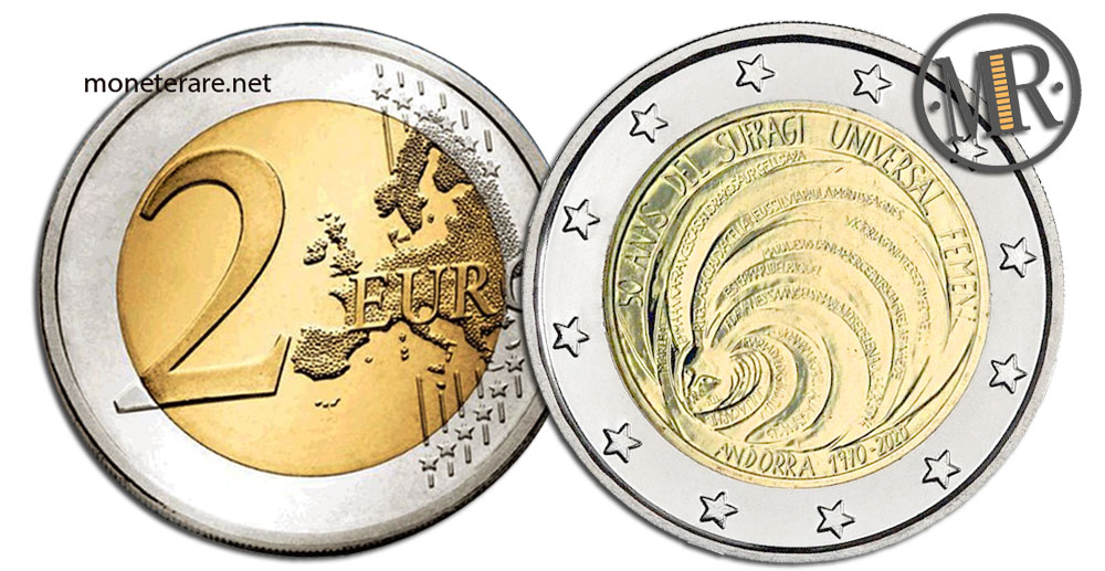 2 Euro Gedenkmünzen Andorra 2020 Allgemeines Frauenwahlrecht