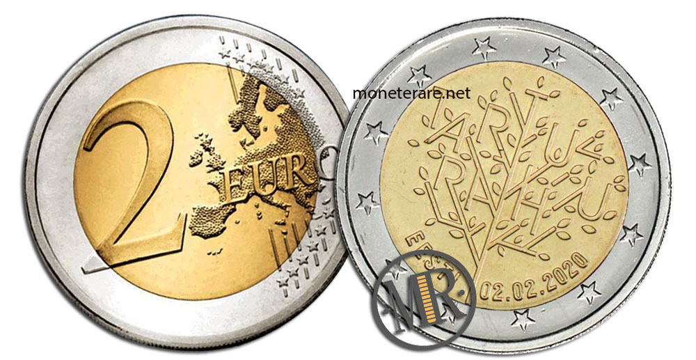 2 Euro Gedenkmünze Estland 2020 Vertrag von Tartu