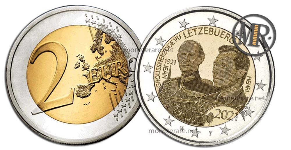 2 Euro Gedenkmünzen Luxemburg 2021 Großherzog Jean Ologramm