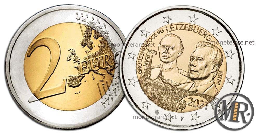 2 Euro Gedenkmünzen Luxemburg 2021 Großherzog Jean (Luxemburg - Letzebuerg)