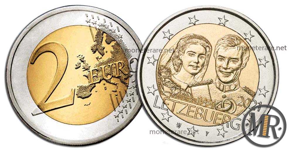 2 Euro Gedenkmünzen Luxemburg 2021 Hochzeit Henri und Maria Teresa (Luxemburg - Letzebuerg)