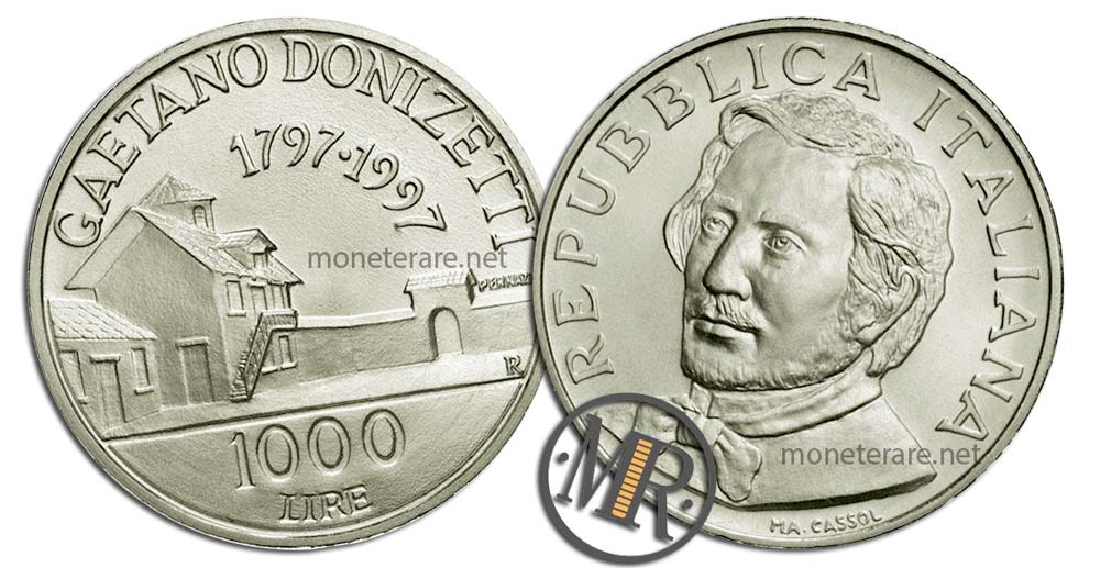 1000 Lire 1997 Gaetano Donizetti Silbermünze