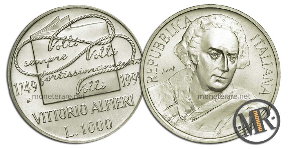 1000 Lire 1999 Vittorio Alfieri Silbermünze