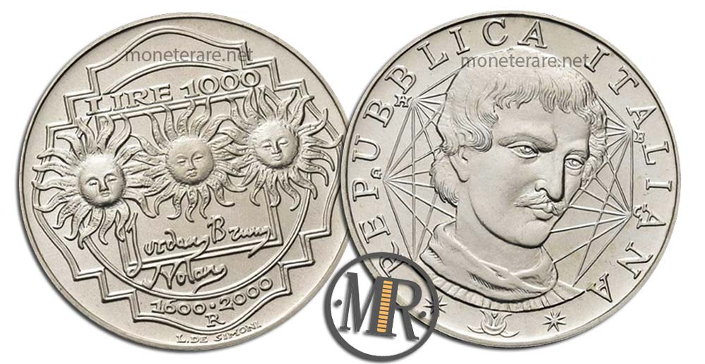 1000 Lire 2000 Giordano Bruno Silbermünze