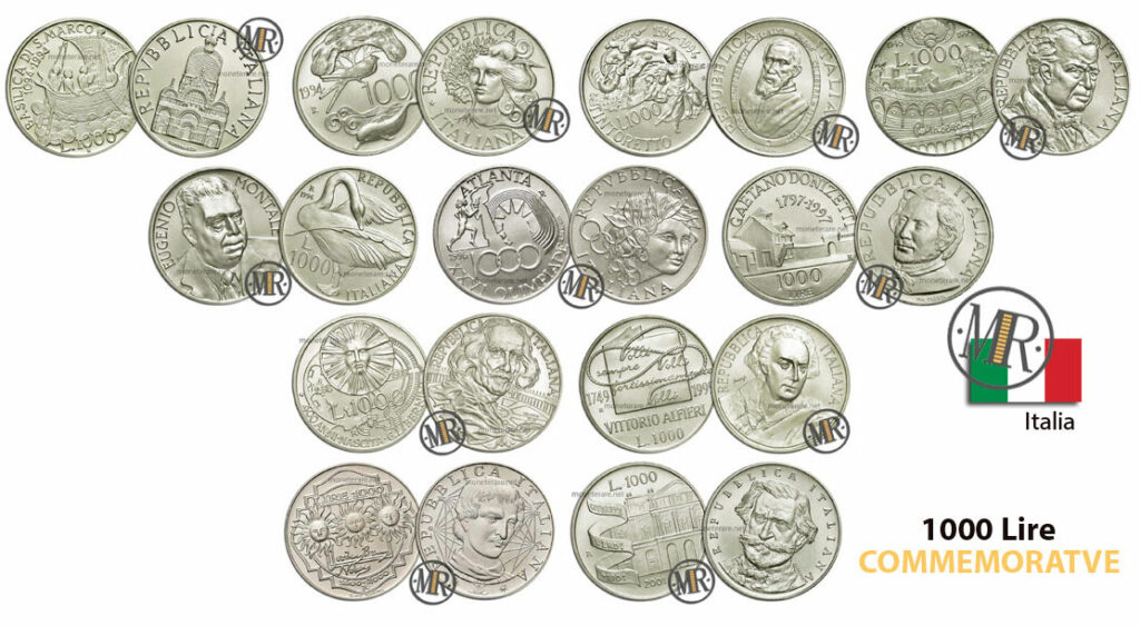 1000-Lire-Gedenkmünzen Italien