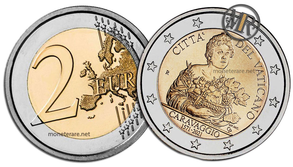 2 Euro Commemorativi Vaticano 2021 Caravaggio